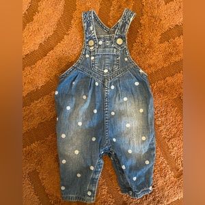 Baby Gap 100% Organic Cotton Denim Overalls, baby girl 0-3mo